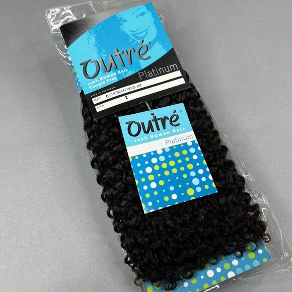 10” Bohemian #2 Darkest Brown Outre 100% Hair Extensions Boho Curly Tracks - Picture 1 of 6